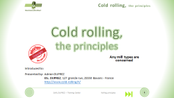 Cold rolling principles